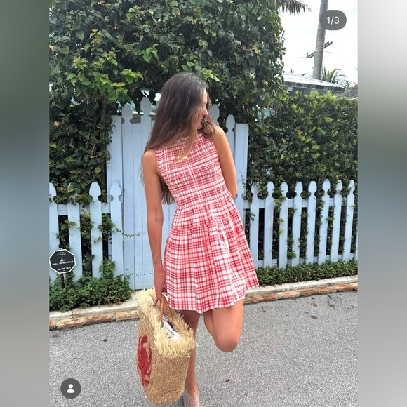 Hill House Dresses Hill House Cherry Watercolor Gingham Mini Cosima — free download